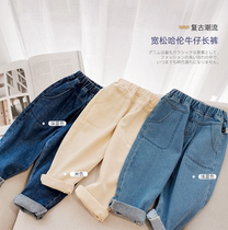 Korean boys jeans childrens clothing Spring and Autumn 3 years old girls pants tide boys baby trousers 4 children autumn clothes