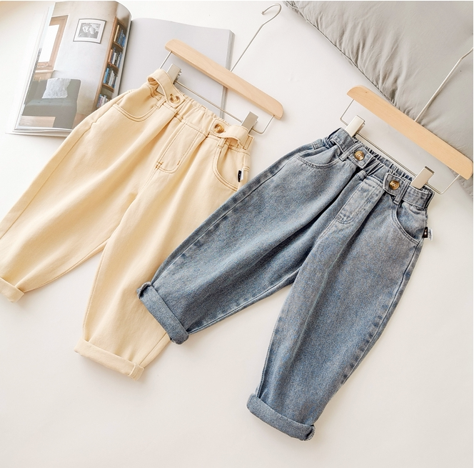Korean girls jeans Children's clothing spring and autumn 3-year-old female baby pants 4 children's trousers autumn Korean version of the tide