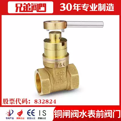 Copper gate valve water meter front valve lock valve magnetic with lock key tap water heating valve switch 4 points 6 points
