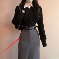 Длинная серая юбка