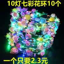 Childrens adult luminous flower ring headwear netting Red Night City Push small gift ideas Creative Flash Head Stirrup Stall source