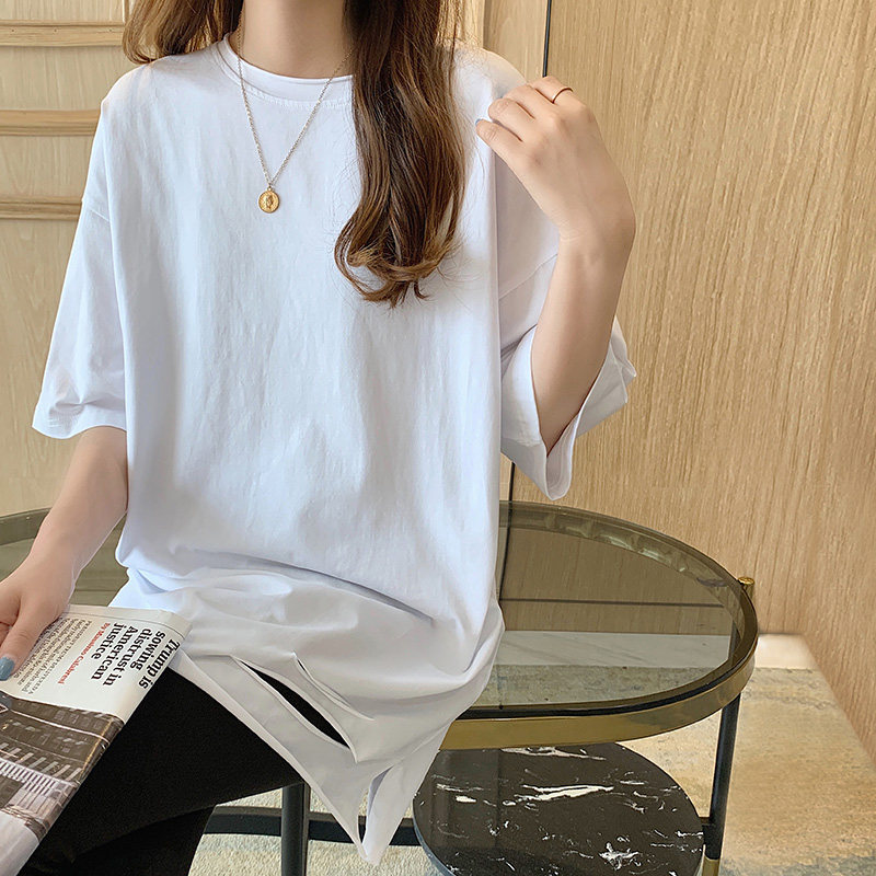 Pregnant woman summer clothing jacket out of fashion style 2022 Summer new loose medium long version printed short sleeve T-shirt tide