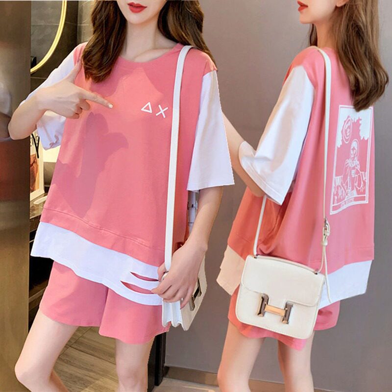Pregnancy Maternity Dress Summer Suit Fashion style 2022 New summer clothing fake two blouses Two blouses and two sets of damp