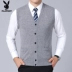 Playboy áo len tinh khiết nam nút áo vest vai trung niên áo len đan ấm áo len áo vest nam hàn quốc trẻ trung Dệt kim Vest