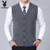 Playboy áo len tinh khiết nam nút áo vest vai trung niên áo len đan ấm áo len áo vest nam hàn quốc trẻ trung Dệt kim Vest