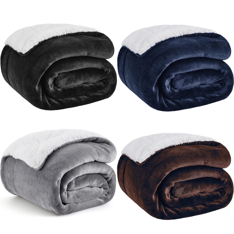 Cross-Border E-Commerce Amazon Wish Hot-Selling Sherpa Lamb Fleece Blanket Thickened Double-Layer Flannel Blanket for Winter Cross-Border E-Commerce Amazon Wish Hot-Selling Sherpa Lamb Fleece Blanket Thickened Double-Layer Flannel Blanket for Winter