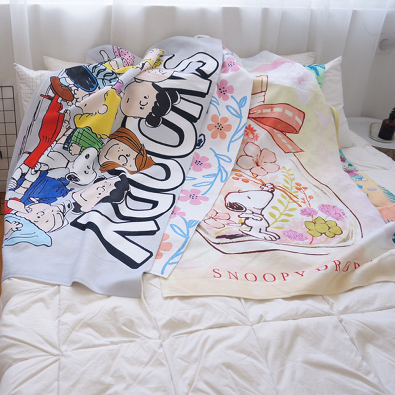 New Pure Cotton Cartoon Cute Snoopy Thickened and Enlarged Absorbent Household Adult Bath Towel Children's Towel Blanket Quick-Drying
