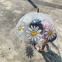 ins customized children umbrella wind-proof and rain-proof rudaisy umbrella baby cute street pat transparent umbrella smiley face umbrella