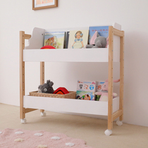 ins customisable removable children solid wood shelve shelves children sliding bookshelves Toys containing plotbook shelves