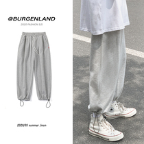 Casual trousers mens trendy brand loose gray trousers toe sports pants ins Korean trend Joker spring and autumn pants