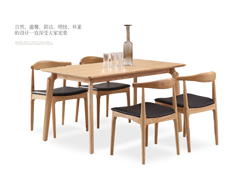 Bàn ăn gỗ Bắc Âu 6 người 1,3 mét Bộ bàn ghế gỗ tro đơn giản căn hộ nhỏ đơn giản LZ09 giường ngủ đẹp