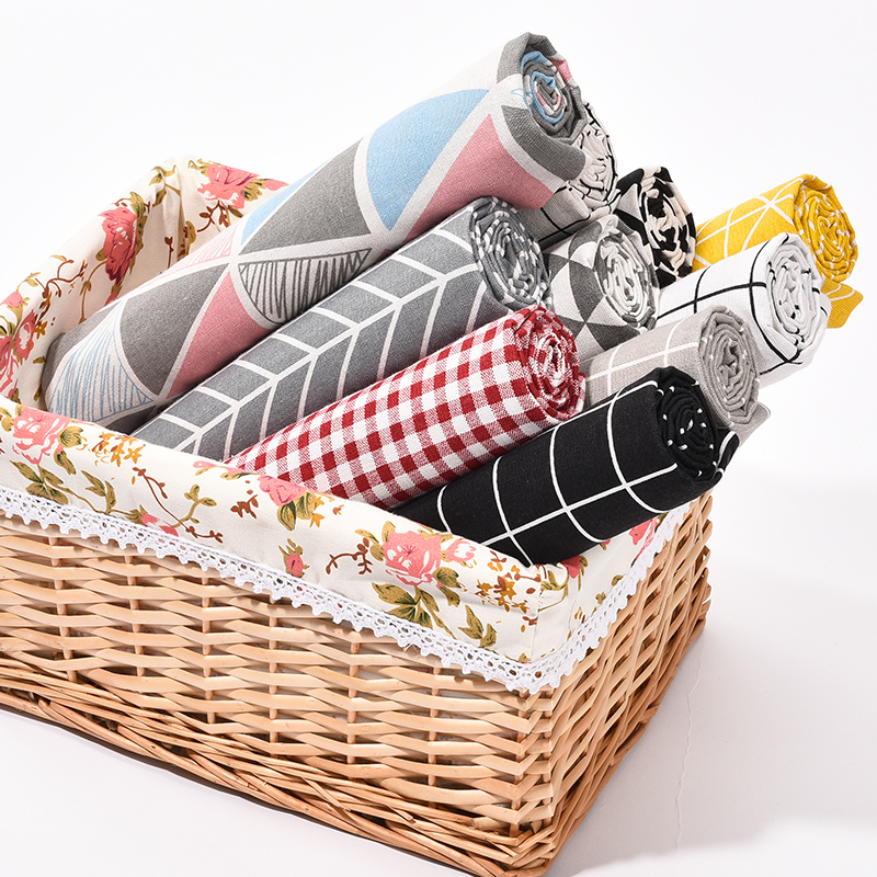 3m price cotton and linen printed fabric wholesale cloth diy plaid tablecloth ins girl heart curtain cloth background hanging cloth
