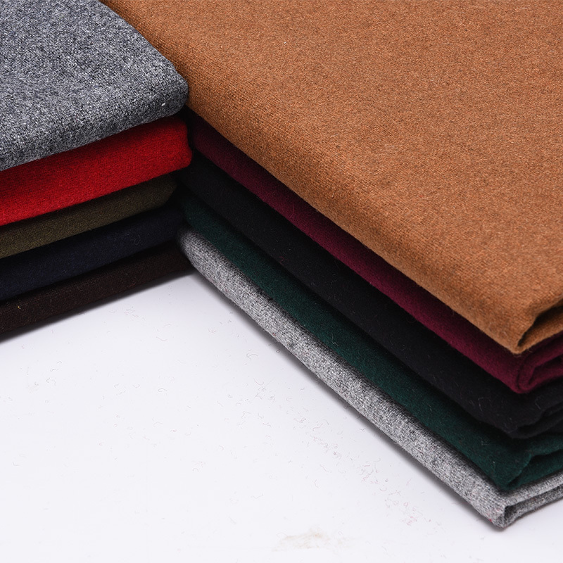 Flannel Fabric, Thin Coarse Wool Blend Plain Weave Flannel Woolen Fabric for Clothing