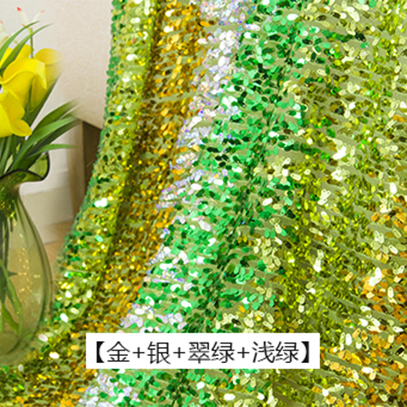 Gold + Silver + Emerald Green + Light GreenMelon seed slice Sequins Sequins tablecloth decorate stage Water drop Sequins cloth Clothing fabric Wedding Netting cloth