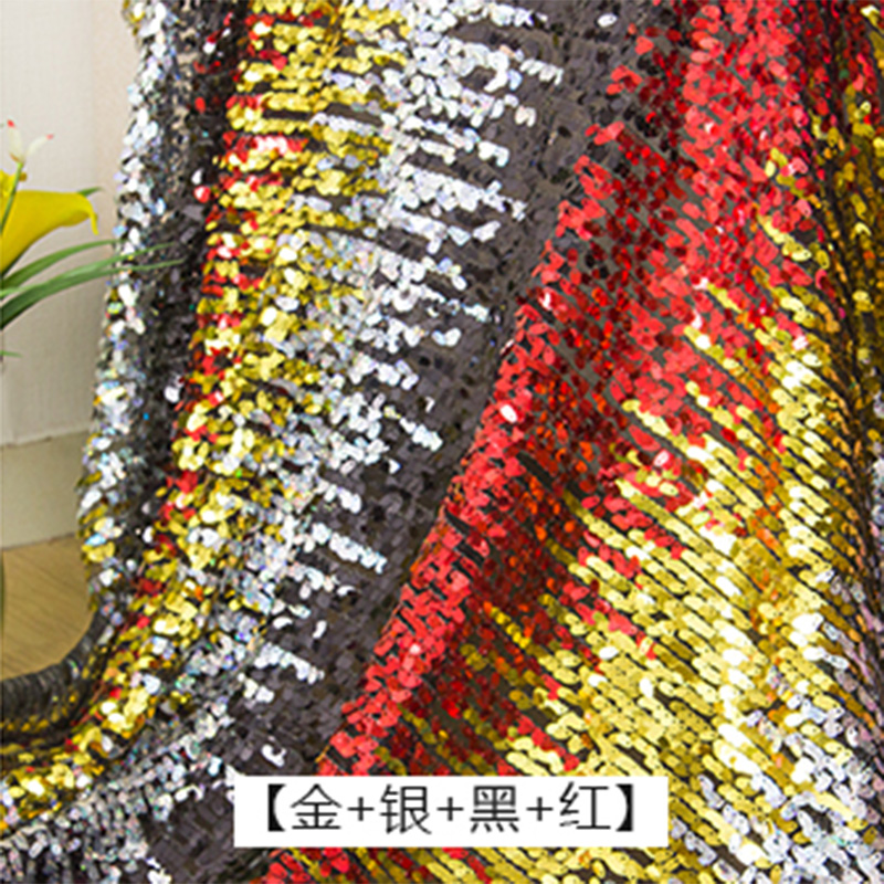 Gold + Silver + Black + RedMelon seed slice Sequins Sequins tablecloth decorate stage Water drop Sequins cloth Clothing fabric Wedding Netting cloth
