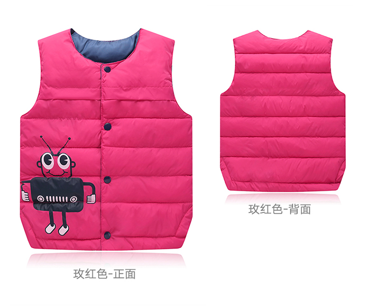 2018 trẻ em mới xuống áo vest cotton bé trai và bé gái ấm áp trong bộ vest bé trai vest hoạt hình ao quan tre em