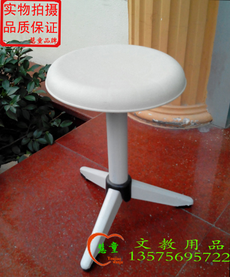 Plastic-steel class table and chairs manufacturer direct sales student stool writing stool laboratory stool triangular single round stool Zhejiang province