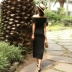 Một đường cổ áo nữ dạ tiệc dự tiệc khí chất váy ngắn trễ vai trễ vai phong cách hàn quốc váy đầm ôm eo cao eo thon gọn - Váy eo cao