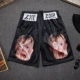 Thời trang đường phố châu Âu và Mỹ phim hoạt hình hip hop lưới quần short thể thao cỡ lớn nam bãi biển quần năm quần quần béo cộng với phân bón tăng