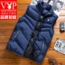 Playboy VIP xuống cotton vest nam mùa thu và mùa đông vest nam ấm áp áo khoác trẻ trung áo ghi lê Áo vest cotton