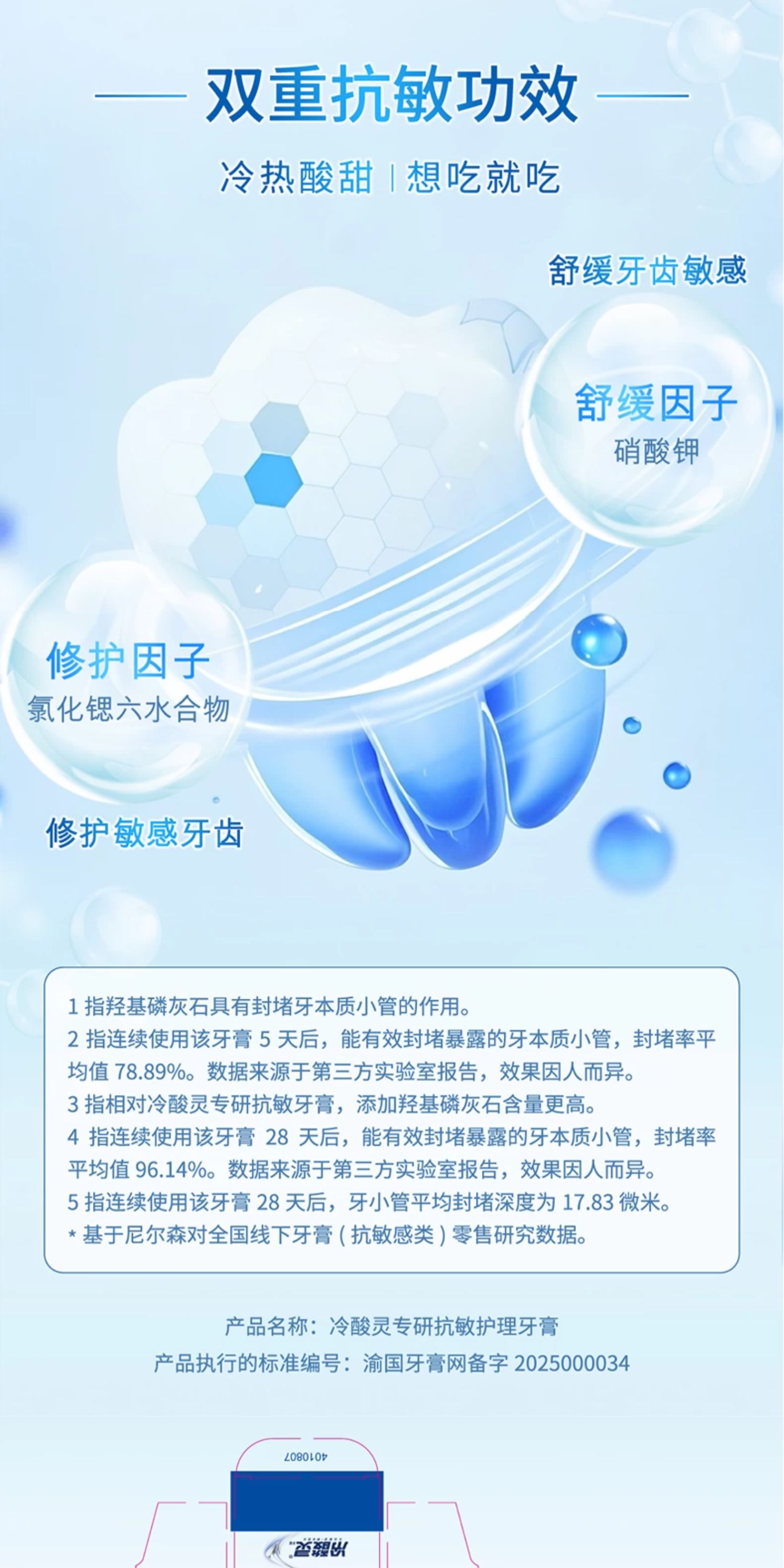 安享好物 安享A级牙膏-冷酸灵羟基磷灰石牙膏 国标 