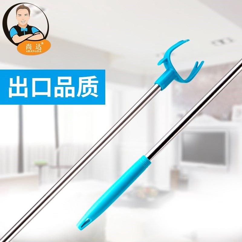 Stainless steel clothes fork brace hanger clotheshorse Clotheson fork lift Rod Lift Fork Clothes Stick for Home Dorm