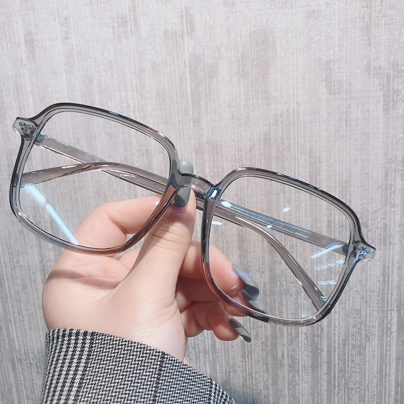 Ultra-light large frame transparent frame glasses frame women can be equipped with degree myopia glasses big face thin eyes frame male Korean version of tide
