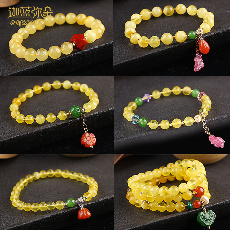 Pure natural nectar bracelet Baltic Amber Yellow Handmade Woman's Birthday Gift Art Bestie Companion Gift