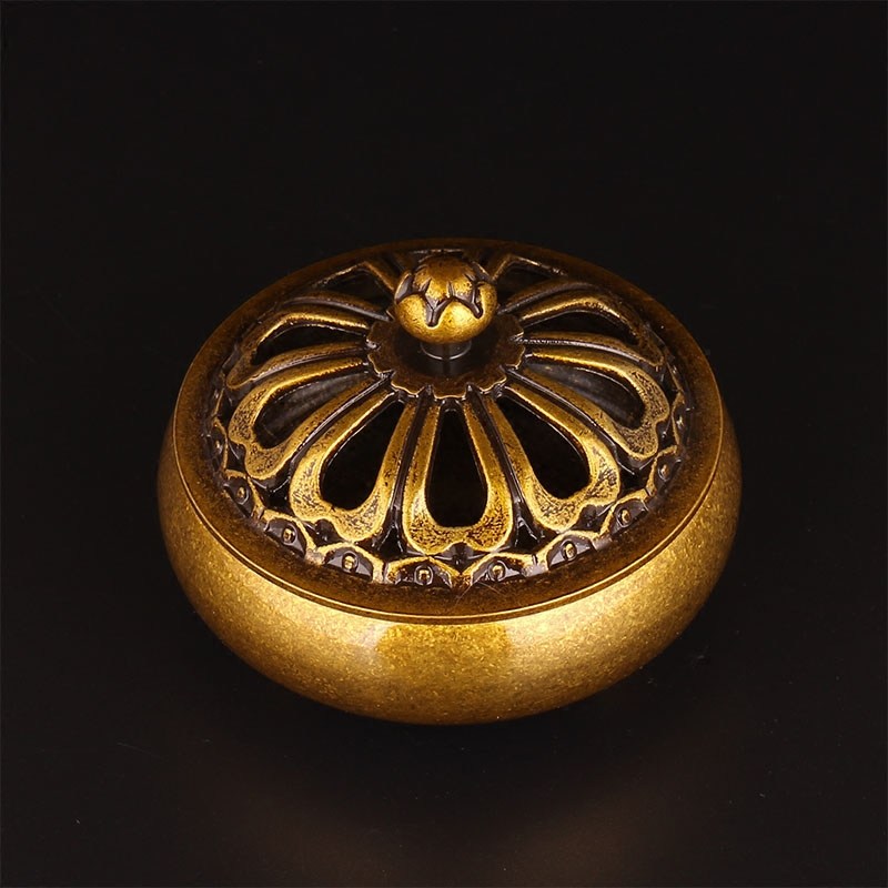 Cleaning simulation of antique lotus pure copper dish fragrance furnace home Buddhall Living room sandalwood furnace wiring parts