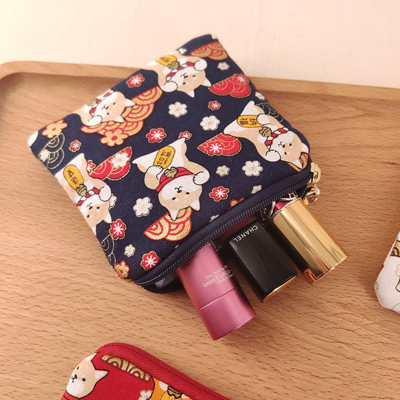 Handcrafted Cloth Art Original Lipstick small number portable Mini containing bag pure cotton cute woman zero money coin bag