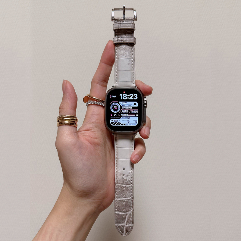 Suitable for Apple Iwatchs12/Ultra4 Samsung Watchultra2 Himalayan Crocodile Leather Strap