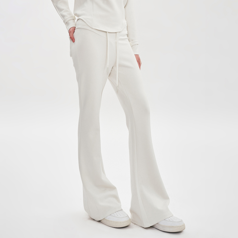 Pmw Relaxed Fit Flared Sweatpants High-Waisted Tummy Control Slimming Comfortable Versatile Drapey Casual Sports Long Pants for Women