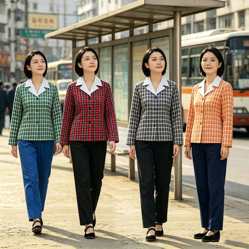 Nostalgic Women's Clothing from the 1970S and 1980S, Artistic Youth Plaid Lapel Suit, 80S Rural Youth Stage Performance Outfit Nostalgic Women's Clothing from the 1970S and 1980S, Artistic Youth Plaid Lapel Suit, 80S Rural Youth Stage Performance Outfit