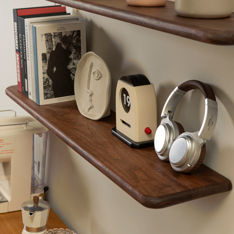 Camphor Wood Solid Wood Shelf Partition Storage Rack Straight Board Natural Wood Living Room Bedroom Wall Black Walnut Display Rack