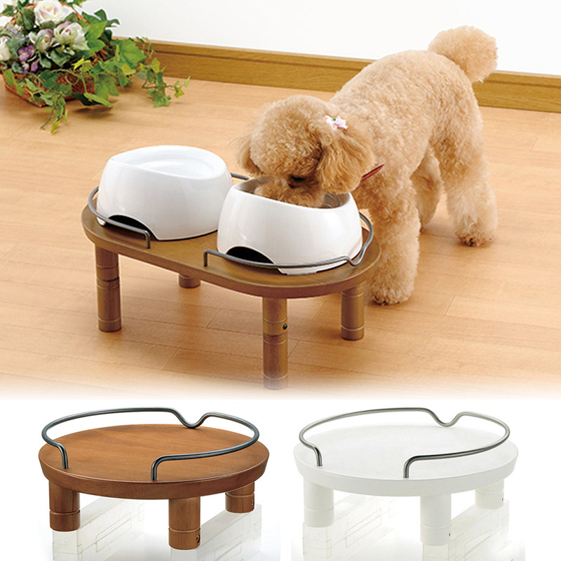 Japan Richelll Liger Pet Dining Table Solid Wood Single Bowl Double Bowl Rack Adjustable Height Cat Dog Dining Table