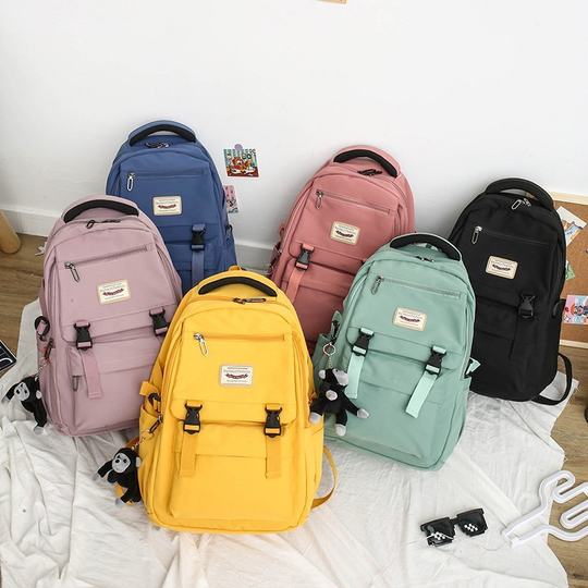 French Colorin Kite School Bag for Female College Students, Designer Niche Couple Backpack, Large Capacity Backpack