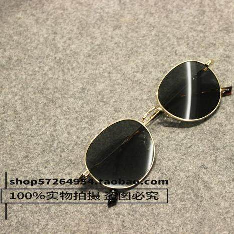 Spring and Summer New Vintage Men's and Women's Metal Oval Frame Sunglasses Trendy Retro Sunglasses Uv Protection