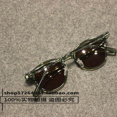 英伦透明绿框复古偏光太阳眼镜男女情侣同款防晒uv400紫外线墨镜