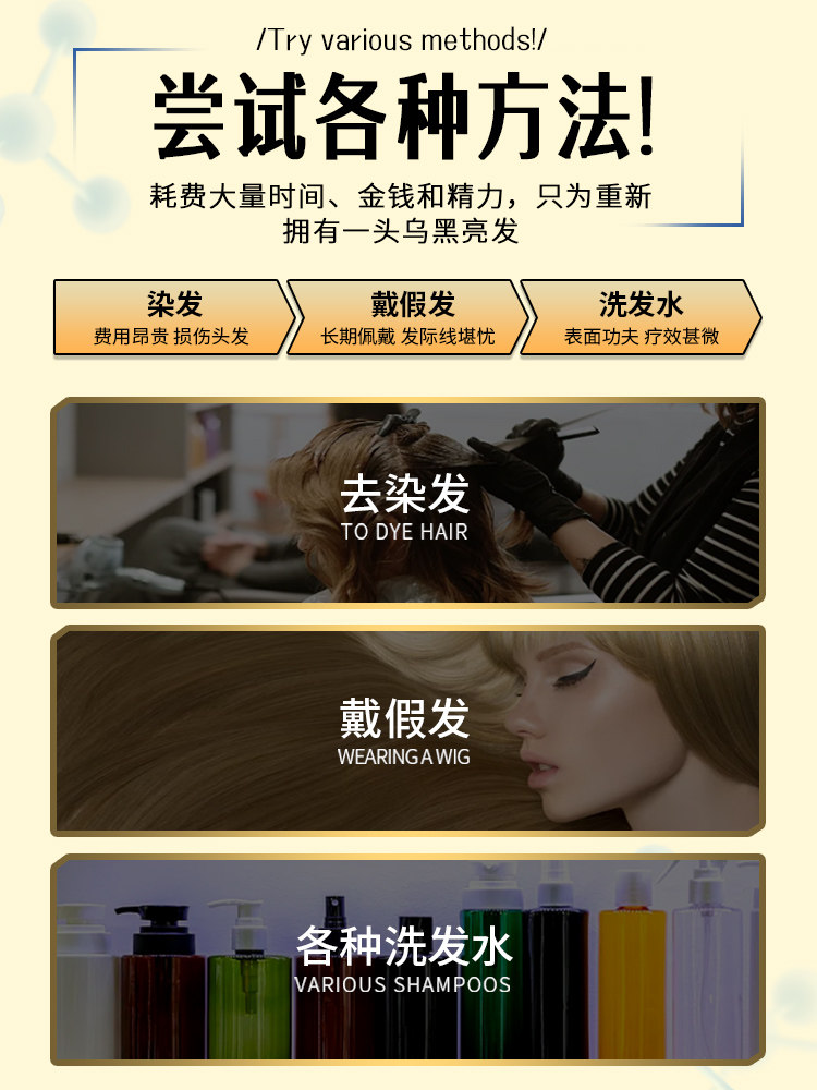 Biotin for Gray Hair, Nourishes and Turns Gray Hair Black, Vitamin B7, Treats Gray Hair at the Root, What Chinese Medicine Should Be Taken, Official Flagship Store