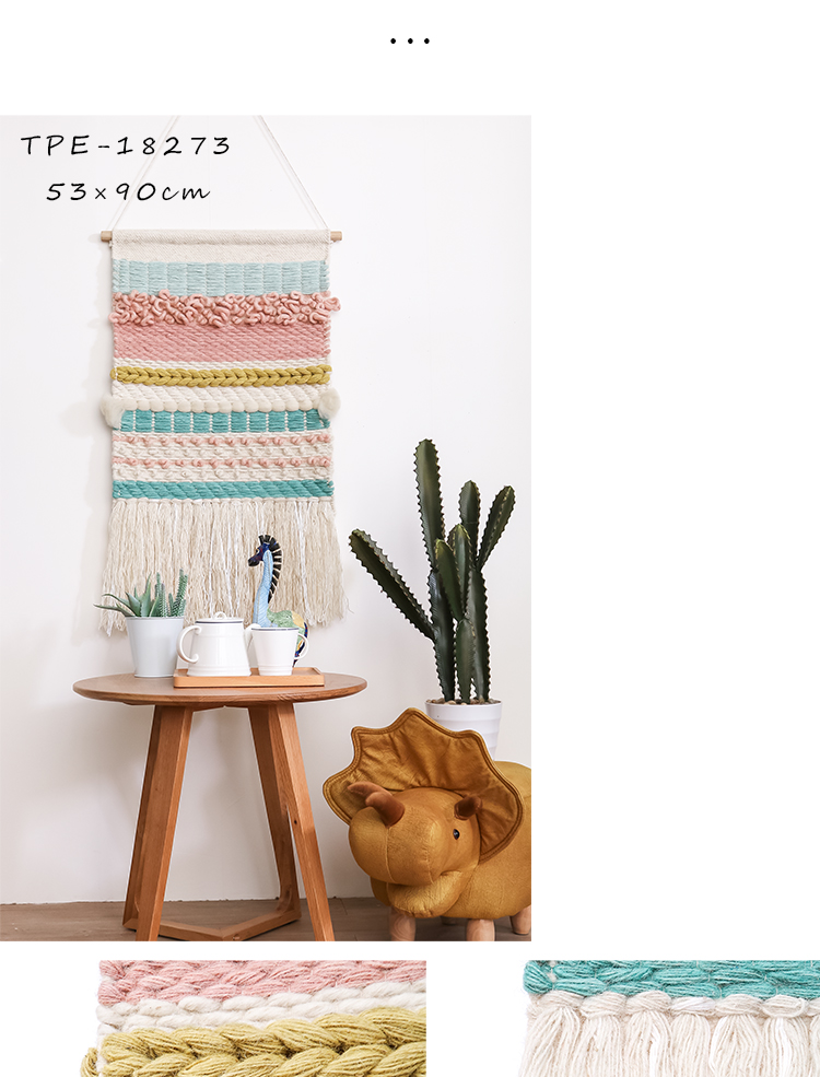 Nordic Ấn Độ nhập khẩu thảm dệt tay len tấm thảm treo tường tươi và đơn giản trang trí giường ngủ và bữa sáng ở nhà Valance - Tapestry thảm treo tường anime