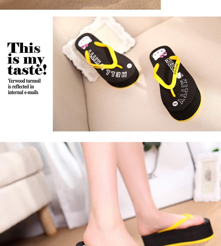 Phim hoạt hình dép xỏ ngón dễ thương nữ mùa hè cô gái mới sinh viên mô hình giày đế dày trơn trượt bitis sandal nữ