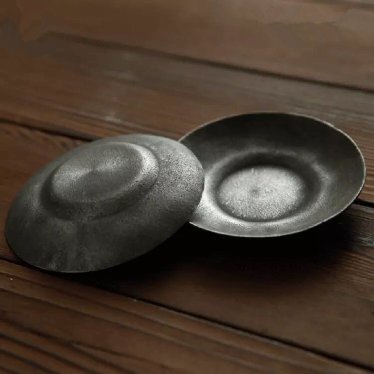 定番のお歳暮 纯锡杯托纯锡茶托茶杯垫手工锤目纹高档茶席配件高档锡托锡垫复古 工芸品