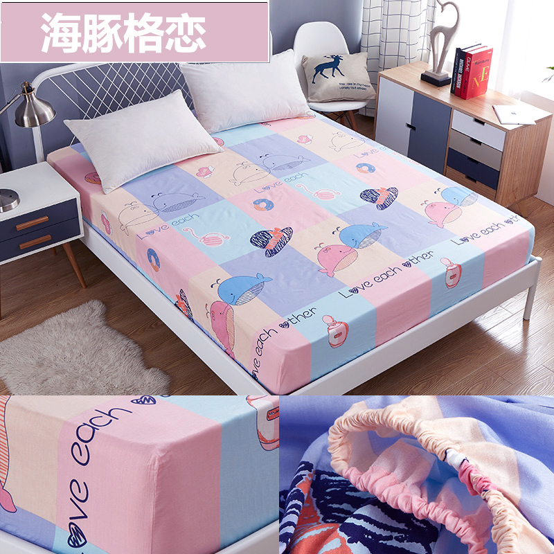 Được trang bị bông 100% cotton giường trượt đơn tay áo bông 1,2m 1,5 m 1,8 m 2 m tùy bông giường - Trang bị Covers ga chun trải giường	