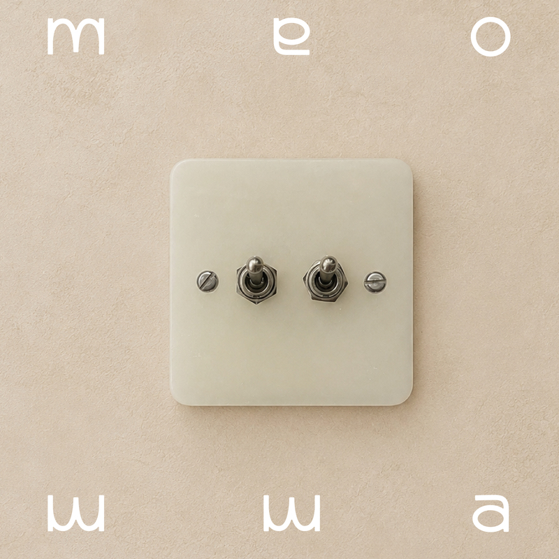 Meowwa Switch｜White Ice Jade Switch Panel 86 Type Creative Retro Toggle Switch