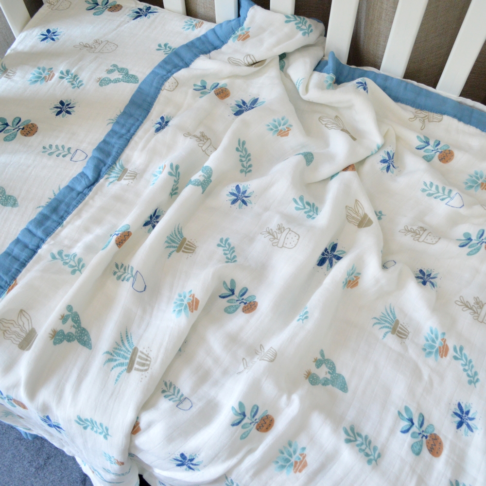 Ins bamboo fiber gauze is four or six layers of blanket super soft muslin bamboo cotton newborn baby swaddle wrap towel hug quilt