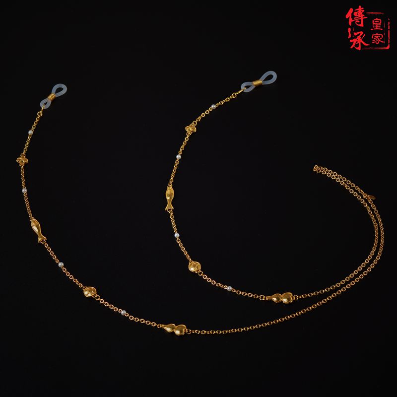 Welfare Royal heritage retro auspicious pattern glasses chain bracelet dual-purpose style antique style can be matched every day