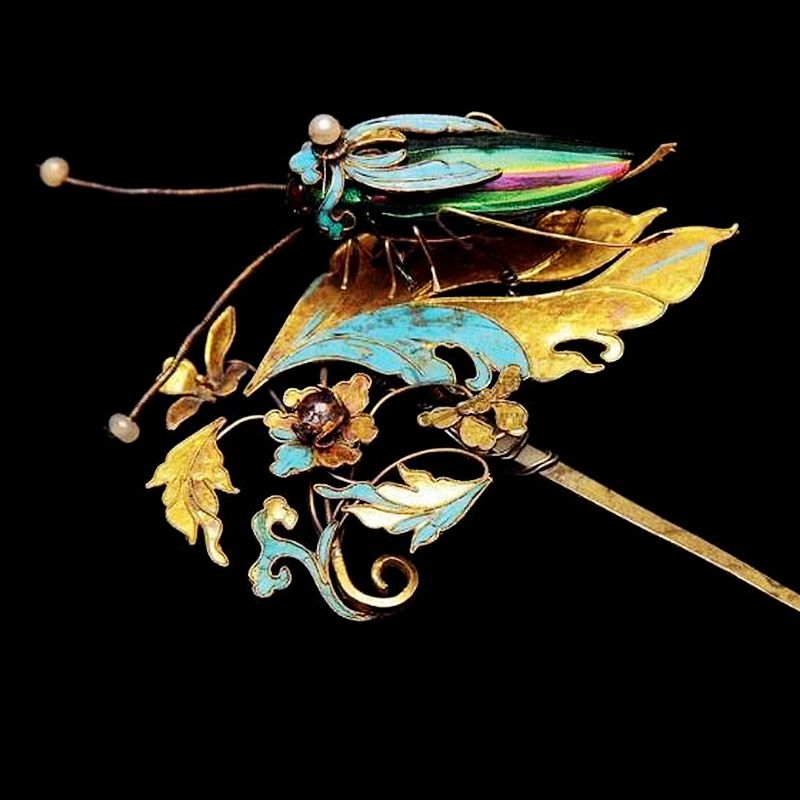 Dispensers special benefit Flowers Blossom Leaf Veins Embed Treasure Hairpin Binding of Trembling Insect Series 