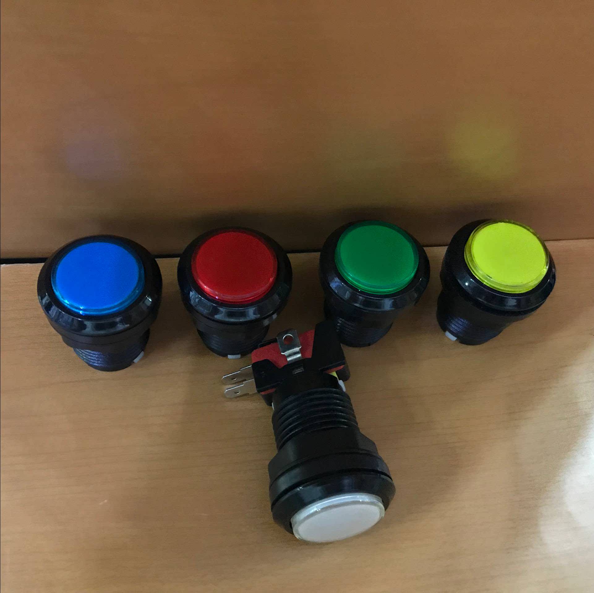 Game console accessories mall 24MM small round black side with light button video game small round bracket button switch