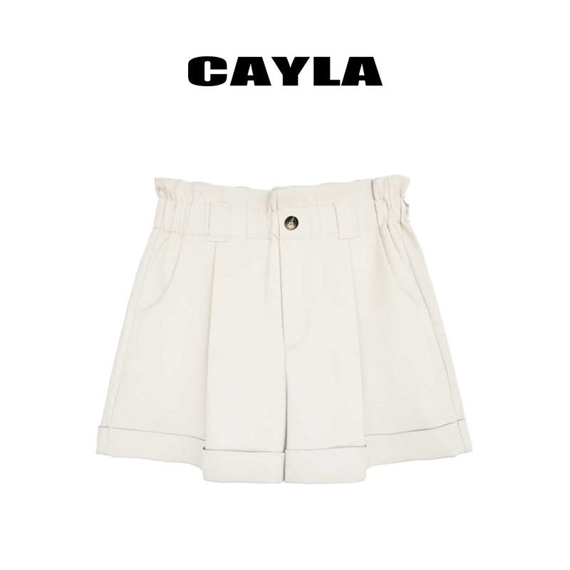 Officially Authorized Cayla Classic Versatile Skin-Friendly Breathable High-Waisted Elastic A-Line Casual Shorts 26Ss205