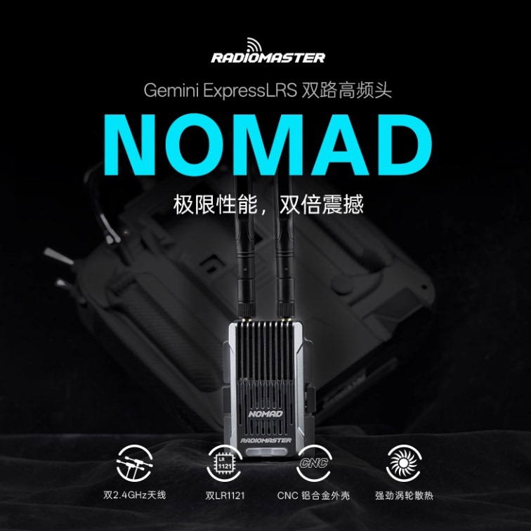 Radiomaster Nomad Gemini Xrossband Elrs Dual 1W High-Power High-Frequency Head Nano